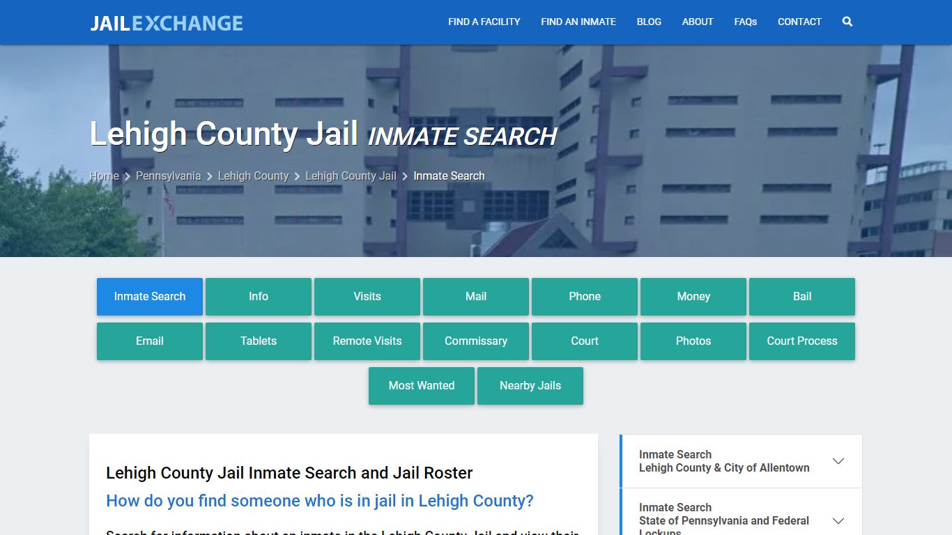 Inmate Search: Roster & Mugshots - Lehigh County Jail, PA